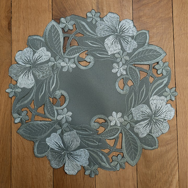 3046-1_rund 30_2 blumen olivgruen_gross